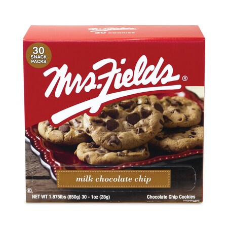 Mrs. Fields Milk Chocolate Chip Cookies, 1 oz, Indidually Wrapped Pack, PK30, 30PK 572231